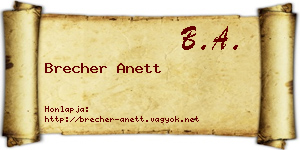 Brecher Anett névjegykártya