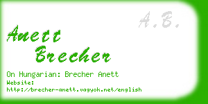 anett brecher business card